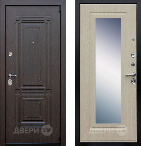 Входная металлическая Дверь АСД Викинг с зеркалом Белёный  дуб в Красногорск