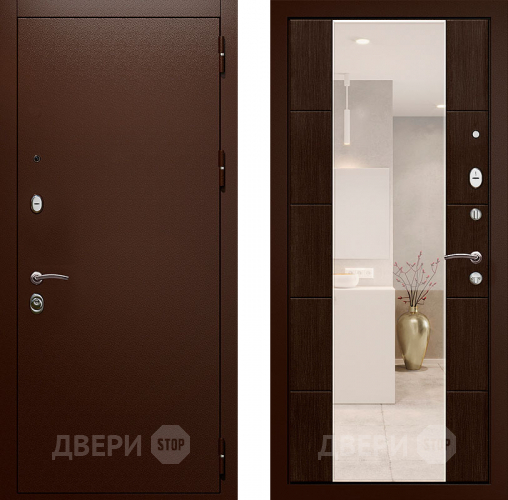 Входная металлическая Входная дверь с зеркалом Райтвер Президент Венге в Красногорск