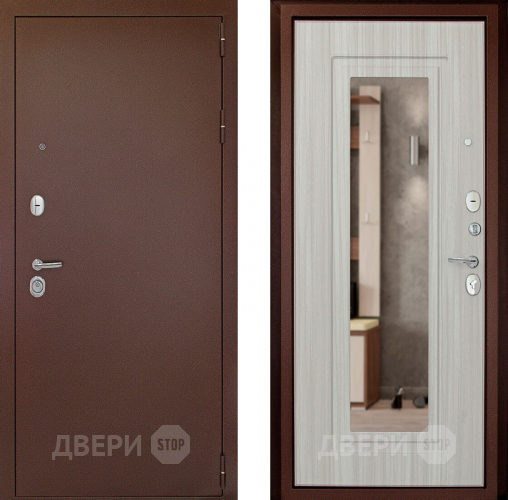 Входная металлическая Дверь (Дверной Континент) Гарант - 1 Зеркало Сандал белый в Красногорск