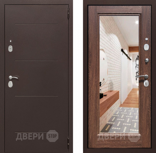 Дверь Престиж 100 с зеркалом Медь/Дуб филадельфия коньяк в Красногорск