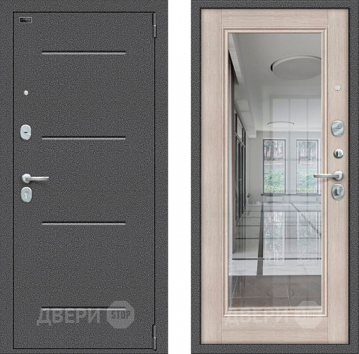 Входная металлическая Дверь Bravo Porta S-2 104/П61 с зеркалом Капучино в Красногорск