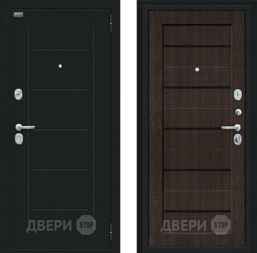 Входная металлическая Дверь Bravo Борн Букле черное/Wenge Veralinga в Красногорск