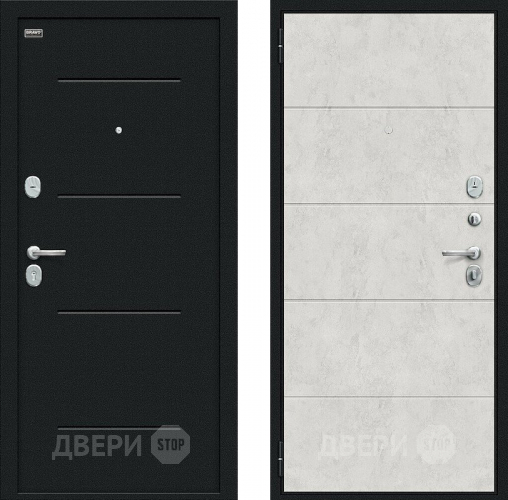 Входная металлическая Дверь внутреннего открывания Bravo Граффити-1 Инсайд Букле черное/Look Art в Красногорск