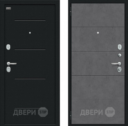 Дверь внутреннего открывания Bravo Граффити-1 Инсайд Букле черное/Slate Art в Красногорск