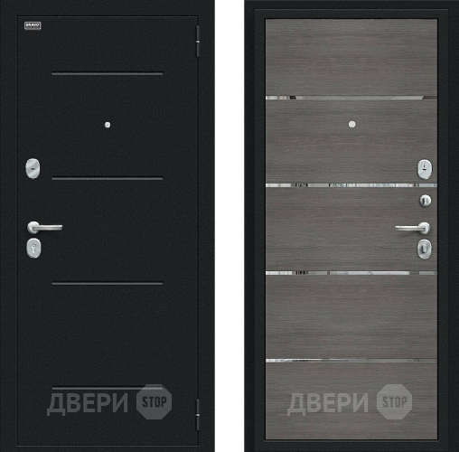 Дверь Bravo Лайн Букле черное/Grey Veralinga в Красногорск
