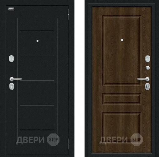 Входная металлическая Дверь Bravo Пик Букле черное/Dark Barnwood в Красногорск