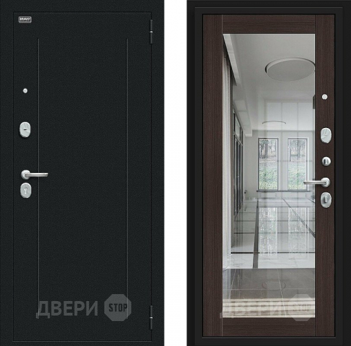 Входная металлическая Дверь Bravo Флэш Букле черное/Wenge Veralinga в Красногорск