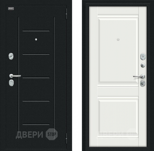 Входная металлическая Дверь Bravo Некст Kale Букле черное/Off-white в Красногорск