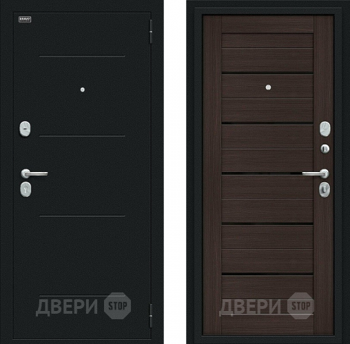 Дверь Bravo Техно Kale Букле черное/Wenge Veralinga в Красногорск