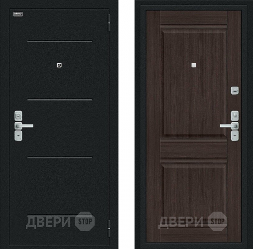 Входная металлическая Дверь Bravo Нео Букле черное/Wenge Veralinga в Красногорск