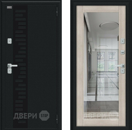 Дверь Bravo Thermo Флэш Декор Букле черное/Cappuccino Veralinga в Красногорск