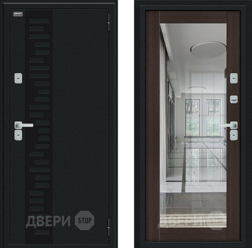 Входная металлическая Дверь Bravo Thermo Флэш Декор Букле черное/Wenge Veralinga в Красногорск