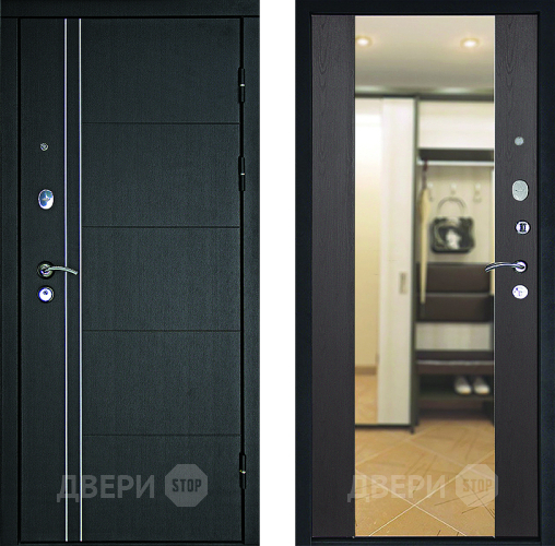 Входная металлическая Дверь Дверной Континент Тепло - Люкс Зеркало Венге в Красногорск