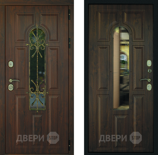 Входная металлическая Дверь Дверной Континент Лион ТЕРМО Темный орех в Красногорск