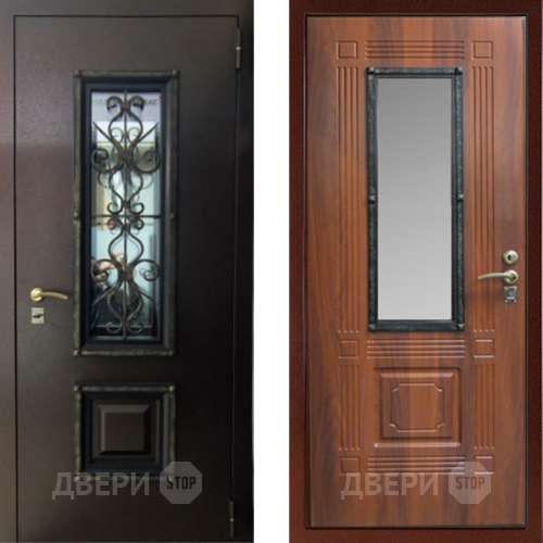 Дверь с ковкой и стеклом в Красногорск