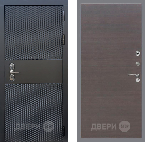 Входная металлическая Дверь Стоп БЛЭК CISA Гладкая венге поперечный в Красногорск