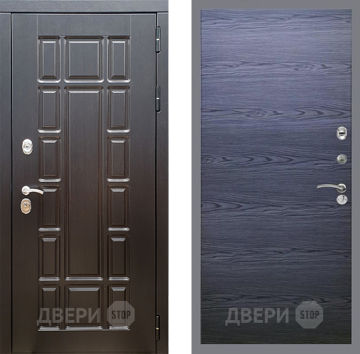 Входная металлическая Дверь Стоп НЬЮ ЙОРК Гладкая Дуб тангенальный черный в Красногорск