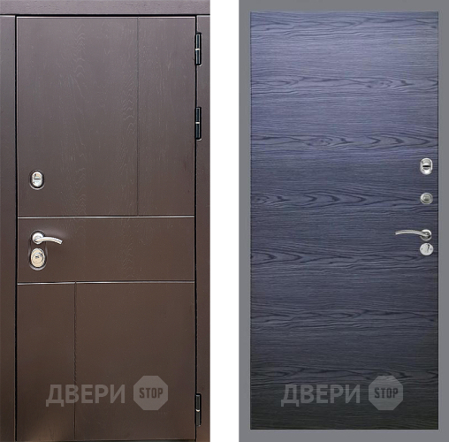 Входная металлическая Дверь Стоп УРБАН Гладкая Дуб тангенальный черный в Красногорск