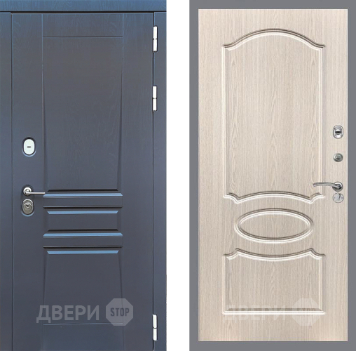 Входная металлическая Дверь Стоп ПЛАТИНУМ ФЛ-128 Беленый дуб в Красногорск