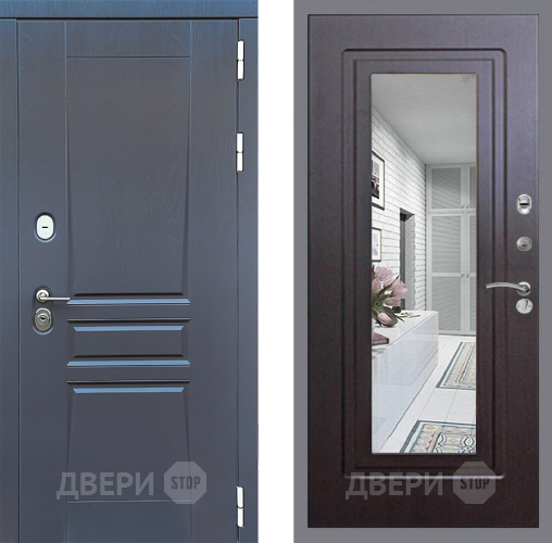 Входная металлическая Дверь Стоп ПЛАТИНУМ Зеркало ФЛ-120 Венге в Красногорск