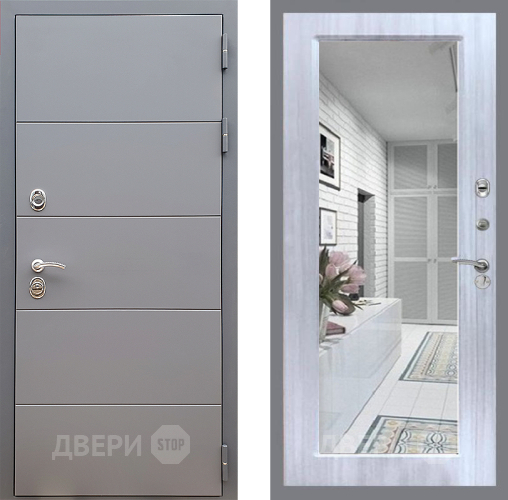 Дверь Стоп АРТ ГРАФИТ Зеркало Сандал белый в Красногорск