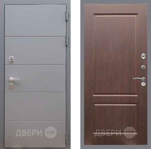 Входная металлическая Дверь Стоп АРТ ГРАФИТ ФЛ-117 Орех премиум в Красногорск