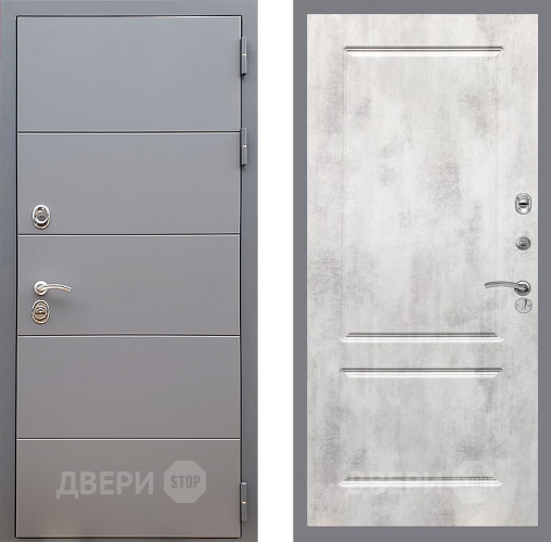 Входная металлическая Дверь Стоп АРТ ГРАФИТ ФЛ-117 Бетон светлый в Красногорск