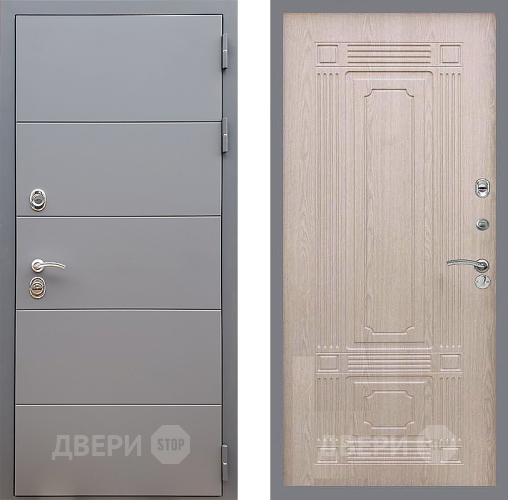 Входная металлическая Дверь Стоп АРТ ГРАФИТ ФЛ-2 Беленый дуб в Красногорск
