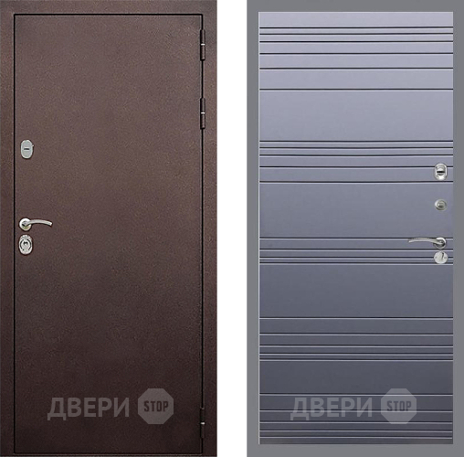 Входная металлическая Дверь Стоп КЛАССИК Медь Лайн Силк титан в Красногорск