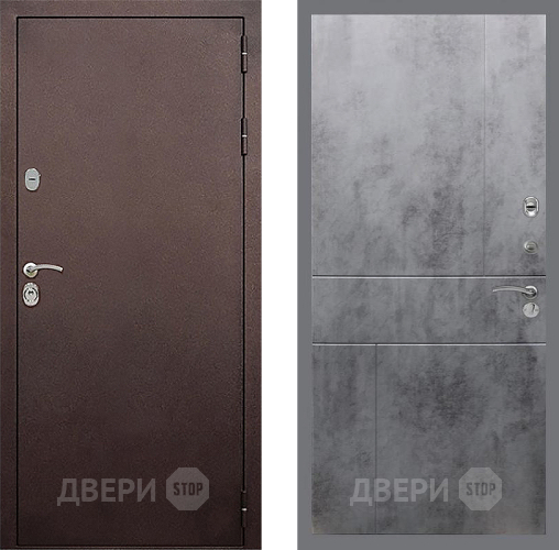 Входная металлическая Дверь Стоп КЛАССИК Медь ФЛ-290 Бетон темный в Красногорск