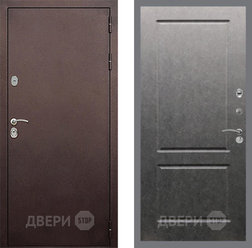 Входная металлическая Дверь Стоп КЛАССИК Медь ФЛ-117 Штукатурка графит в Красногорск