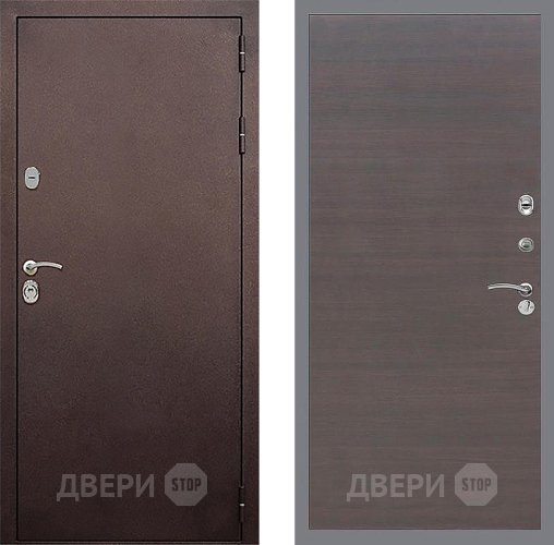 Входная металлическая Дверь Стоп КЛАССИК Медь Гладкая венге поперечный в Красногорск