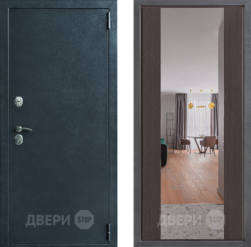 Входная металлическая Дверь Дверной континент ДК-70 Дизайн ФЛЗ-1 Зеркало Венге в Красногорск