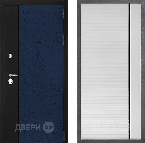 Входная металлическая Дверь Дверной континент ДК-9 ФЛ-757 Черное Стекло Софт милк в Красногорск
