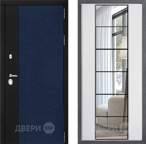 Входная металлическая Дверь Дверной континент ДК-9 ФЛЗ-2 Зеркало Белый софт в Красногорск