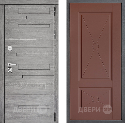 Входная металлическая Дверь Дверной континент ДК-10 ФЛ-617 Ясень шоколадный в Красногорск