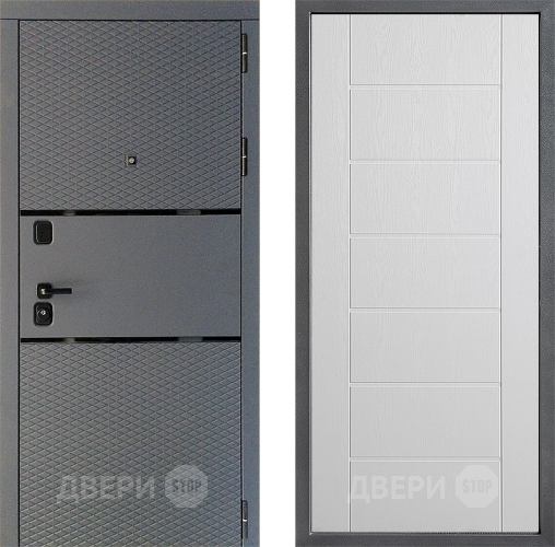 Входная металлическая Дверь Дверной континент Диамант Дизайн ФЛ-Лайн Белое дерево в Красногорск