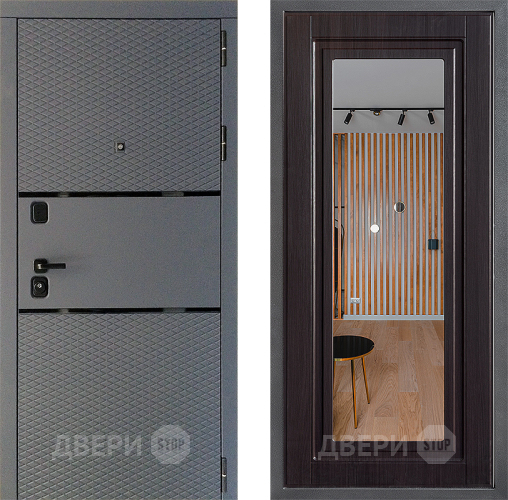 Входная металлическая Дверь Дверной континент Диамант Дизайн ФЛЗ Зеркало Венге в Красногорск