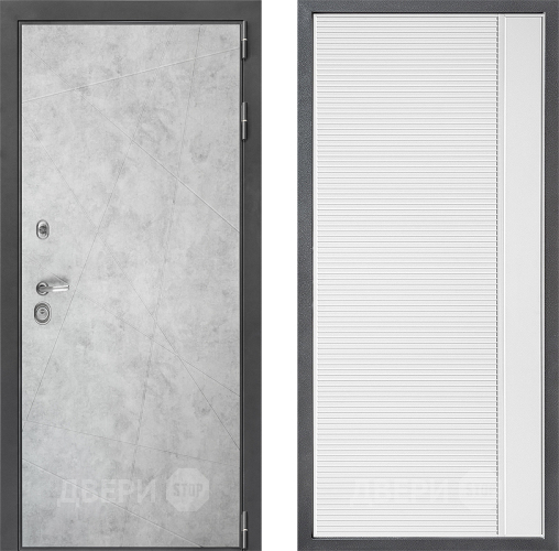 Входная металлическая Дверь Дверной континент ДК-3/743 ФЛ-757 Белое Стекло Софт милк в Красногорск