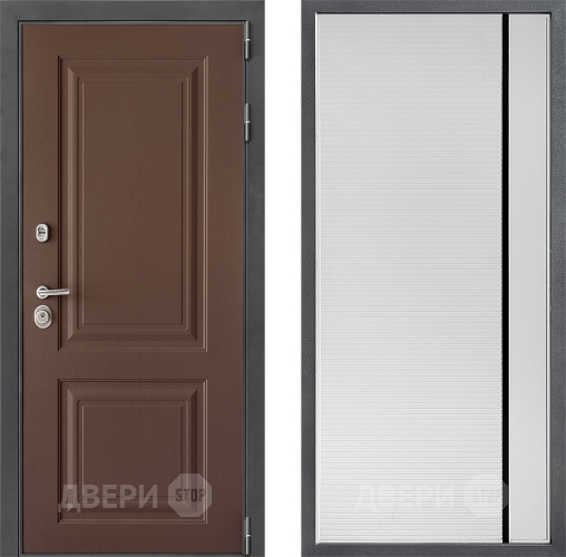 Входная металлическая Дверь Дверной континент ДК-3/729 ФЛ-757 Черное Стекло Софт милк в Красногорск
