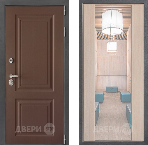 Входная металлическая Дверь Дверной континент ДК-3/729 ФЛЗ-1 Зеркало Капучино в Красногорск