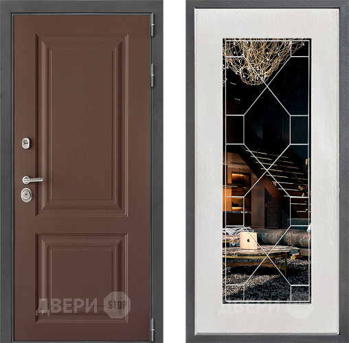Дверь Дверной континент ДК-3/729 ФЛ-Тиффани Зеркало Белое дерево в Красногорск