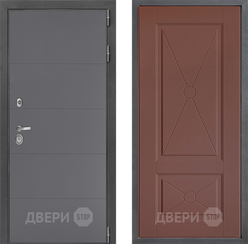 Входная металлическая Дверь Дверной континент ДК-3/649 ФЛ-617 Ясень шоколадный в Красногорск