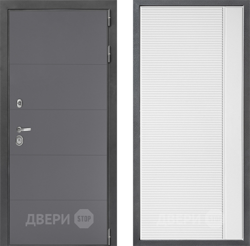 Входная металлическая Дверь Дверной континент ДК-3/649 ФЛ-757 Белое Стекло Софт милк в Красногорск