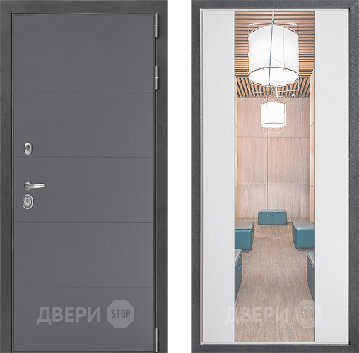 Дверь Дверной континент ДК-3/649 ФЛЗ-1 Зеркало Белый софт в Красногорск