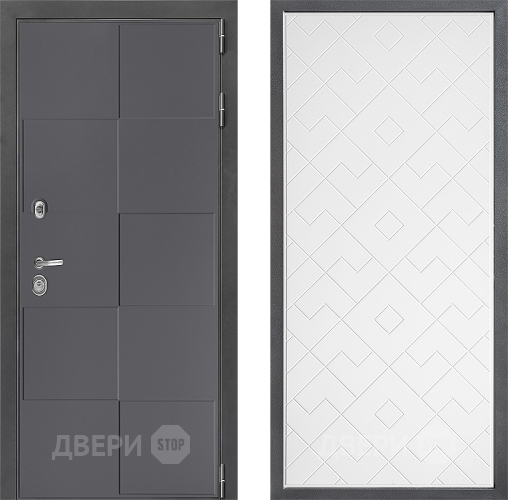Входная металлическая Дверь Дверной континент ДК-3/606 ФЛ-Тиффани Белый софт в Красногорск