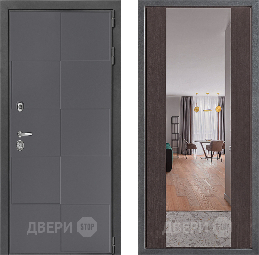 Входная металлическая Дверь Дверной континент ДК-3/606 ФЛЗ-1 Зеркало Венге в Красногорск