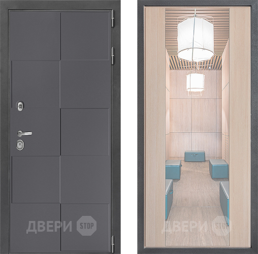 Входная металлическая Дверь Дверной континент ДК-3/606 ФЛЗ-1 Зеркало Капучино в Красногорск
