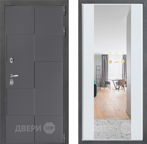 Дверь Дверной континент ДК-3/606 ФЛЗ-1 Зеркало Белое дерево в Красногорск