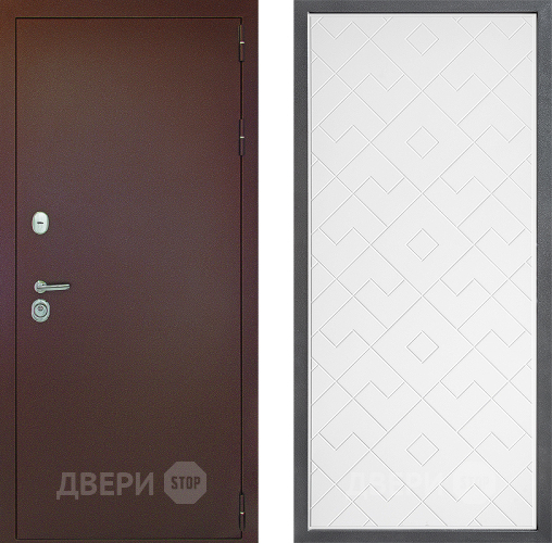 Дверь Дверной континент Рубикон Медь Дизайн ФЛ-Тиффани Белый софт в Красногорск